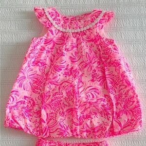 LIKE NEW! Lilly Pulitzer Pink Baby Dress with Bloomers